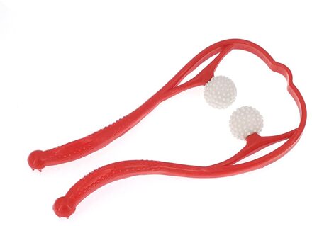 Druk Therapie Nek Massage Tool Druk Verlichten Hand Roller Massage Nek Schouder Dual Trigger Punt Zelf Massager rood