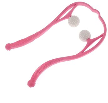 Druk Therapie Nek Massage Tool Druk Verlichten Hand Roller Massage Nek Schouder Dual Trigger Punt Zelf Massager roze