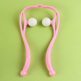 Druk Therapie Nek Massage Tool Druk Verlichten Hand Roller Massage Nek Schouder Dual Trigger Punt Zelf Massager roze