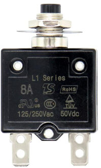 Drukknop Stroomonderbreker Thermische Elektrische Bescherming Gegoten Case Resettable Drukknop Stroomonderbreker Overbelasting Protector Donkergrijs