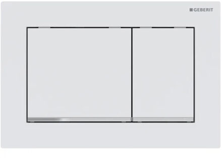 Drukplaat Geberit Omega 30 voor 2-toets Spoeling met Glansverchroomde Designstroken Mat Wit