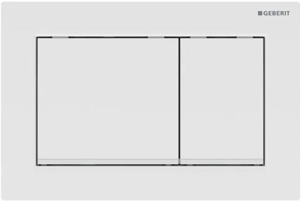 Drukplaat Geberit Omega 30 voor 2-toets Spoeling met Mat Witte Designstroken Wit