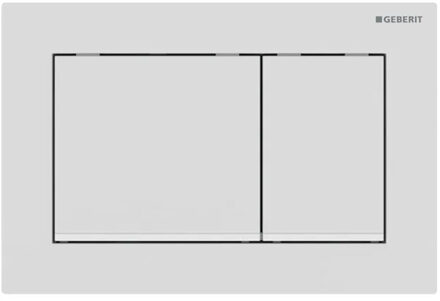 Drukplaat Geberit Omega 30 voor 2-toets Spoeling met Witte Designstroken Mat Wit