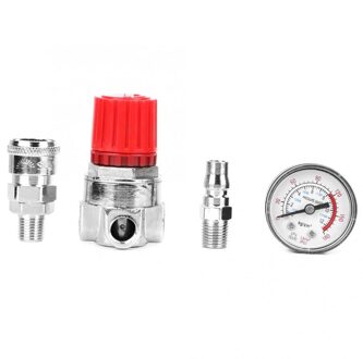 Drukregelaar Schakelaar Regelklep Gauge met Mannelijke/Vrouwelijke Connector voor Air Compressor