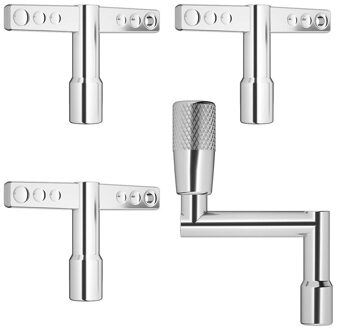 Drum Toetsen 3-Pack Met Continue Beweging Snelheid Sleutel Universele Drum Tuning Key Standaard Chrome Met Gat