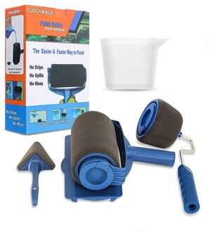 Drum Type Multifunctionele Diy Handvat Schilderen Gereedschap Rollen Muur Versieren Schilderen Roller Borstel Set Verf Runner Roller Kit 5stk reeks