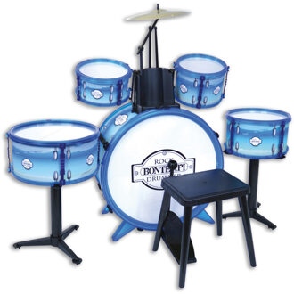 Drumset Met Kruk - 6-delig - Zilverkleurig