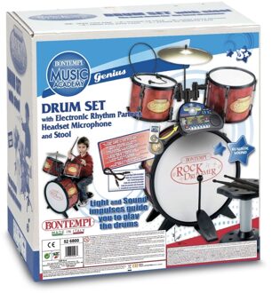 Drumstel elek. Bontempi Genius incl. kruk 4-delig