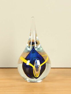 Druppel blauw/geel, 12 cm