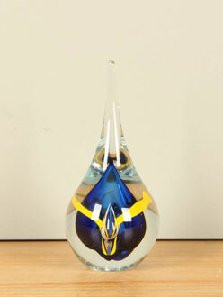 Druppel blauw/geel, 19 cm