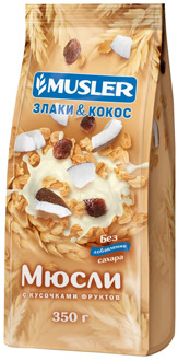 Dry breakfast-muesli cereals and coconut, Musler 350g.