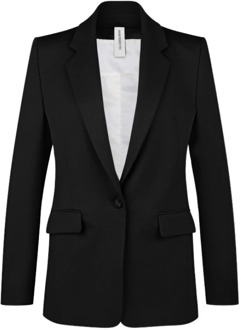 DRYKORN Atlin_2 Blazer, Zwart, Slim Fit, Schoudervullingen Drykorn , Black , Dames - M,Xs