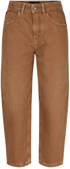 DRYKORN Bruine jeans met relaxte pasvorm en O-Line silhouet Drykorn , Brown , Dames - W25 L32,W30 L34