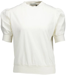 DRYKORN Offwhite Smela T-Shirt met Ballonmouwen Drykorn , White , Dames - Xl,L,M,S