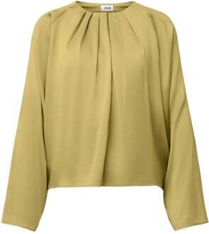 DRYKORN Satijnen top met vleermuismouwen Harleen  geel