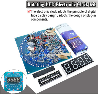 DS1302 Rotating LED Display Alarm Electronic Clock Module DIY KIT LED Temperature Display