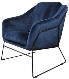 DS4U Antonio fauteuil velvet donkerblauw