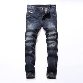 Dsel Jeans Mannen Rechte Blauwe Kleur Gedrukt Mannen Jeans Geript Mannen Jeans 33