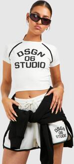 Dsgn Studio Piping Detail Fitted T-Shirt And Short Set, Ecru - M