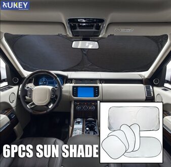 Dsj 6Pc Zilveren Auto Voor Achter Side Window Zonnescherm Zon Blind Visor Voorruit Cover Sneeuw Blok Screen Shield protector Zonnescherm