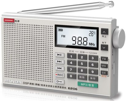 Dsp Volledige Band Radio Draagbare Stereo Player Home Radio Met Antenne Digitale Ontvanger Radio Station Mini Speaker Ondersteuning Fm Sw mw 6206