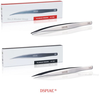 DSPIAE HG Angled Tweezers Flat-Tipped Tweezer Thin-Tipped Tweezer Gundam Military Model Making Hobby Tool