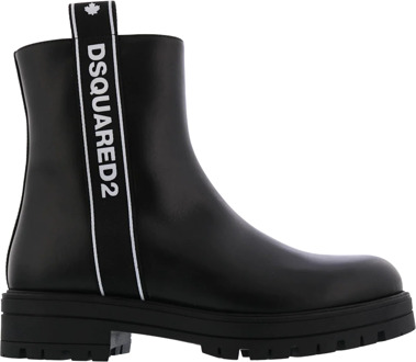 Dsquared2 Ankle Boot Zip Logo Kids  maat 35 Zwart