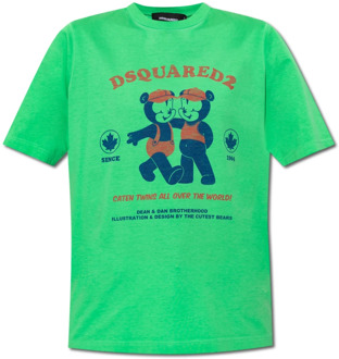 Dsquared2 Bedrukt T-shirt Dsquared2 , Green , Dames - Xs,2Xs