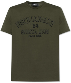 Dsquared2 Bedrukt T-shirt Dsquared2 , Green , Heren - 2Xl,Xl,M,S