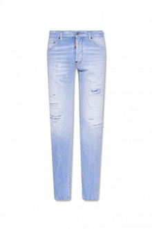 Dsquared2 Blauwe Regular Fit Katoenen Jeans Dsquared2 , Blue , Heren - M,S