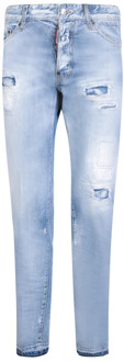 Dsquared2 Blauwe Ripped Jeans voor Stijlvolle Mannen Dsquared2 , Blue , Heren