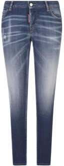 Dsquared2 Blauwe Skinny Jeans met Unieke Details Dsquared2 , Blue , Dames - S,Xs,2Xs,3Xs