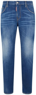 Dsquared2 Blauwe Slim Fit Denim Jeans Dsquared2 , Blue , Heren - 2Xl,Xl,L,M,S,Xs,3Xl