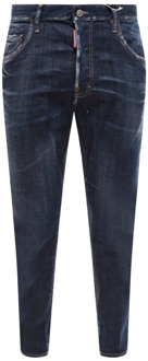 Dsquared2 Blauwe Stretch Katoenen Jeans - Aw23 Collectie Dsquared2 , Blue , Heren - Xl,L,M,S,Xs