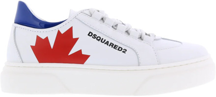 Dsquared2 Box Sole Sneakers Maple Print Kids  maat 33 Wit
