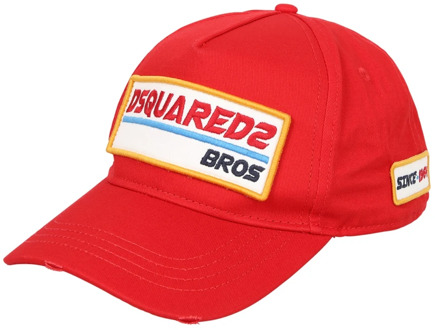 Dsquared2 Bros Logo-patch Baseball Cap Dsquared2 , Red , Heren - ONE Size