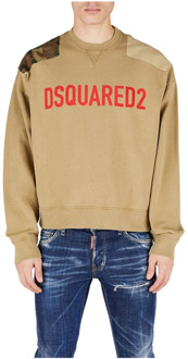 Dsquared2 Camouflage Patch Sweatshirt Dsquared2 , Brown , Heren - XL