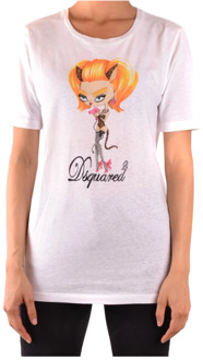 Dsquared2 Casual T-shirt met korte mouwen Dsquared2 , White , Dames - L,M