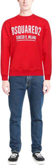 Dsquared2 Ceresio Logo Crewneck Rode Sweatshirt Rood