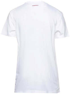 Dsquared2 Cigarette Fit Bubble DSQ2 Logo Wit T-shirt