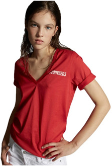 Dsquared2 Comfortabel Katoenen Dames T-Shirt Dsquared2 , Red , Dames - L,M,S,Xs
