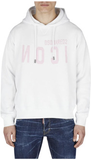 Dsquared2 Comfortabele Hoodie Dsquared2 , White , Heren - Xl,L,M