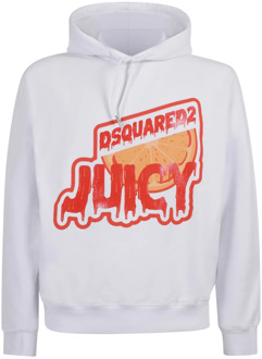 Dsquared2 Cool Fit Hoodie Dsquared2 , White , Heren - 2Xl,Xl,L,M
