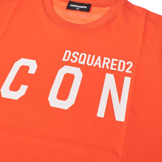 Dsquared2 Cool Fit Icon DQ1359D0-0MVDQ Korte mouwen jongens-T-shirt - maat 4J / 104cm Oranje