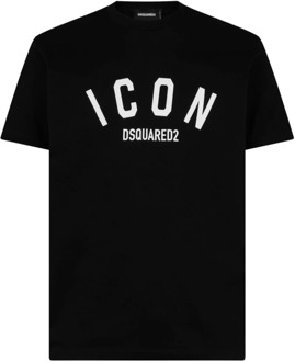 Dsquared2 Cool Fit Icon T-shirt Dsquared2 , Black , Heren - Xl,L,M,S