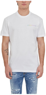 Dsquared2 Cool Fit Katoenen T-Shirt Dsquared2 , White , Heren - 2Xl,Xl,L,M,S