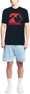 Dsquared2 Cool Fit Maple Leaf Donker Marineblauw T-shirt - maat M Navy