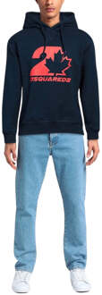 Dsquared2 Cool Fit Maple Leaf marineblauwe hoodie Navy