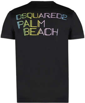 Dsquared2 Cool Fit Palm Beach-logo zwart T-shirt - S