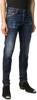 Dsquared2 Cool Guy slim fit jeans met patches en verfspatten Indigo - 52